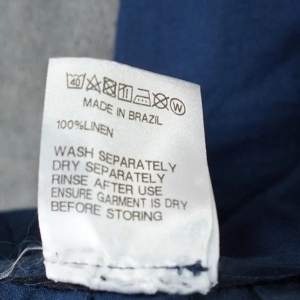 Barthelemy Men's 100% Linen Side Adjuster Pants Blue Size 36 Luxury Resort